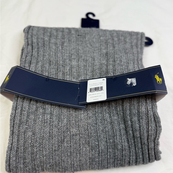 Polo Ralph Lauren Wool Scarf and Beanie Gray Wool Blend 2 Piece Set NWT - Picture 3 of 3